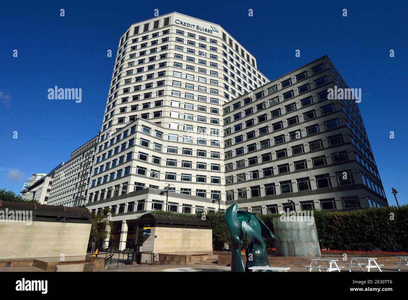 Credit Suisse, One Cabot Square, Canary Wharf, East London, Royaume-Uni Banque D'Images