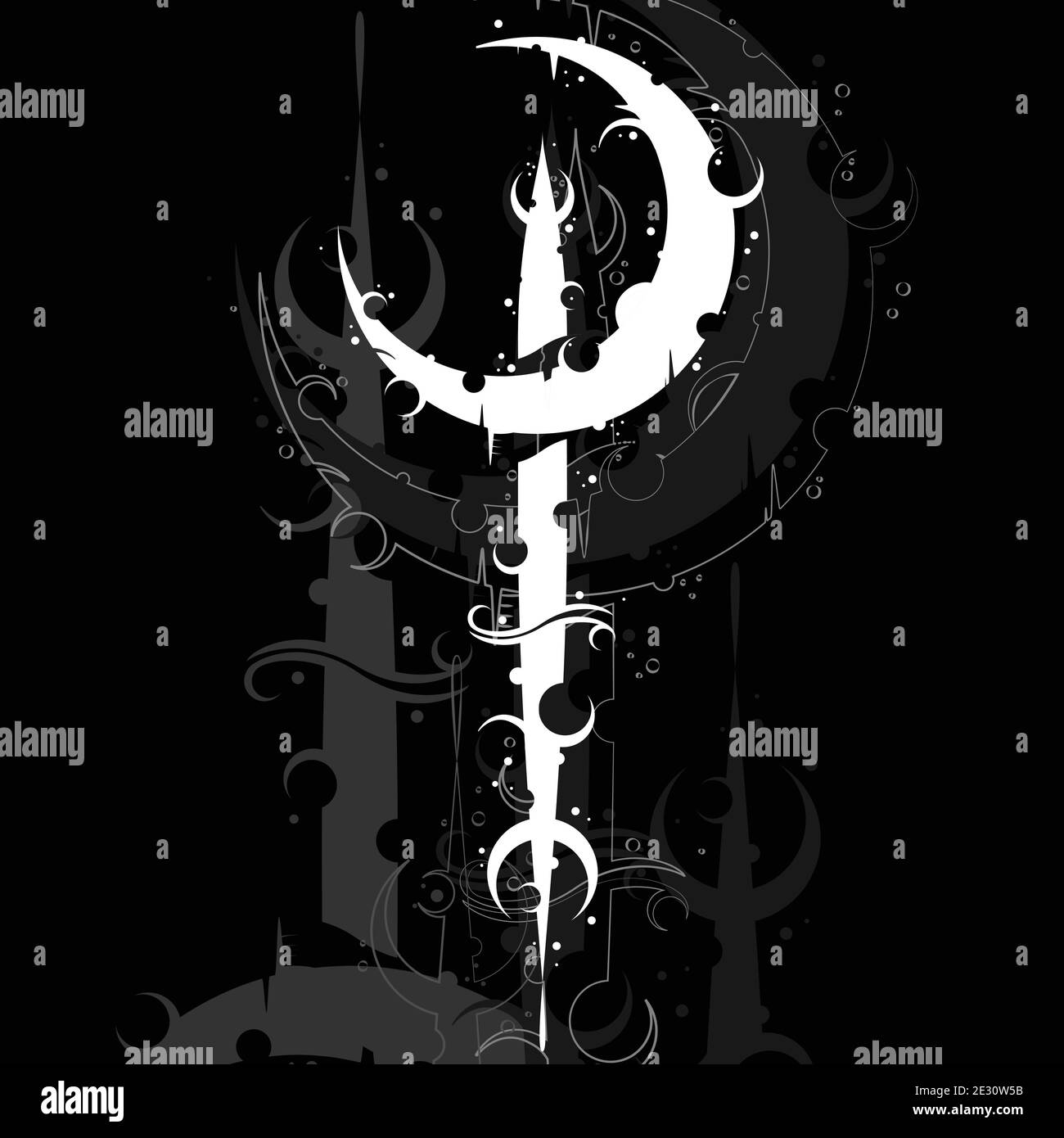 Arrière-plan du symbole de lune noir Illustration de Vecteur