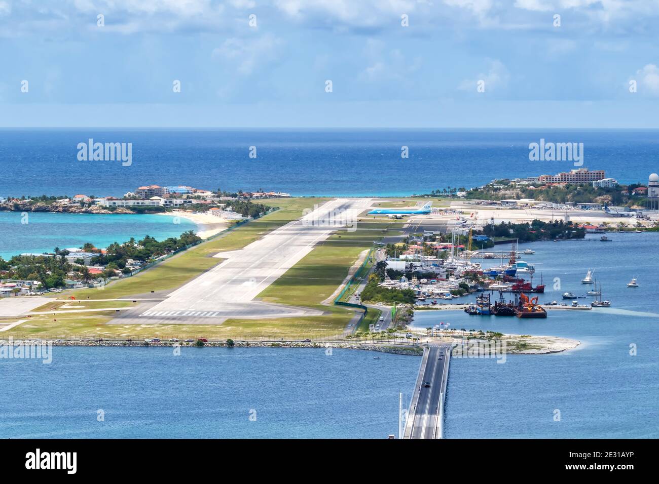 Sint Maarten, Antilles néerlandaises - 18 septembre 2016 : aéroport de Sint Maarten Saint-Martin (SXM) sur les Antilles néerlandaises dans les Caraïbes. Banque D'Images