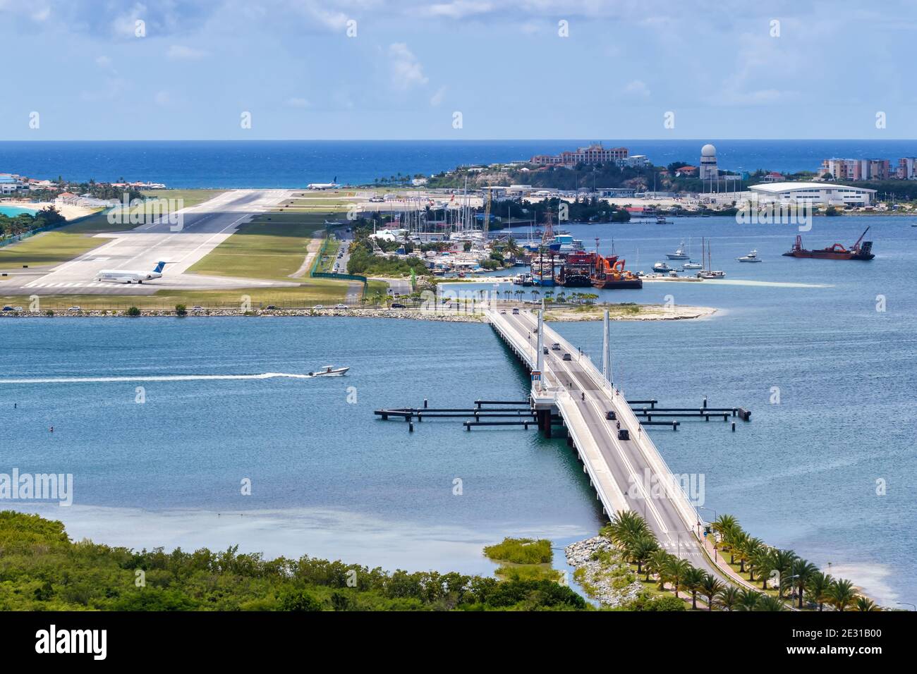 Sint Maarten, Antilles néerlandaises - 18 septembre 2016 : aéroport de Sint Maarten Saint-Martin (SXM) sur les Antilles néerlandaises dans les Caraïbes. Banque D'Images