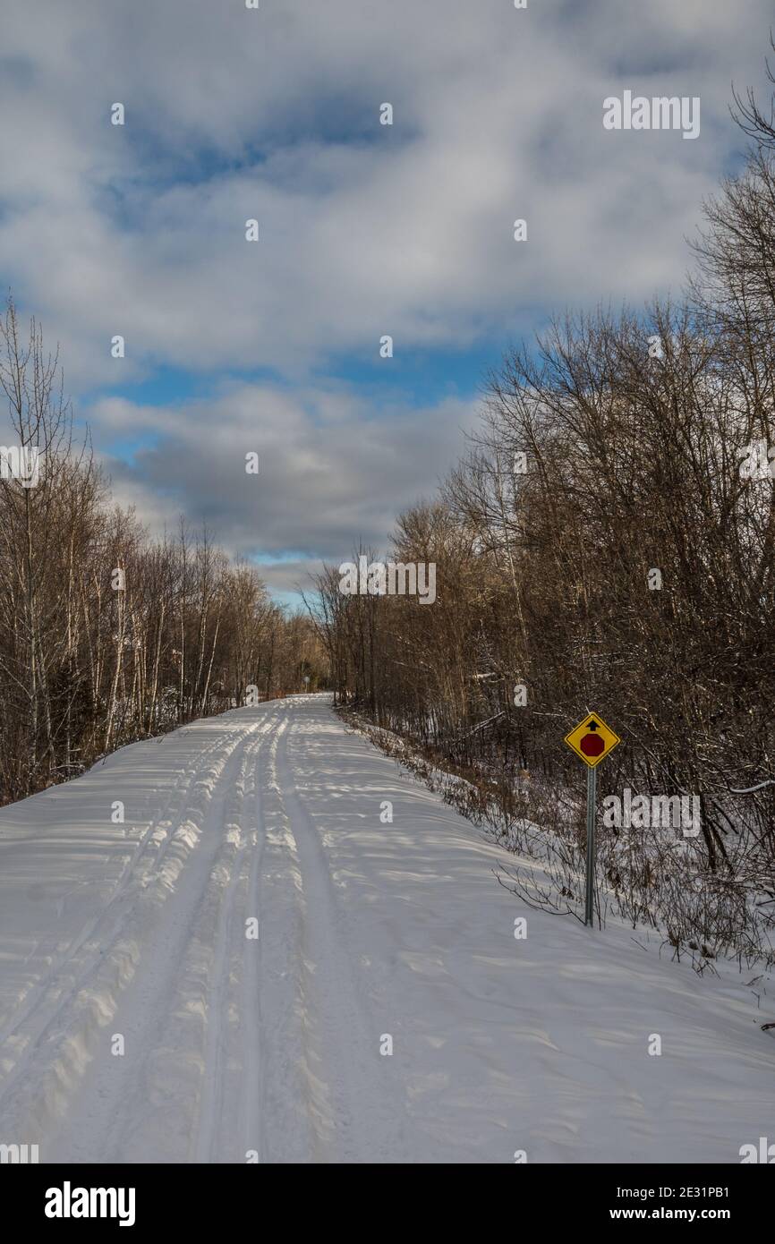 arrêtez-vous dans la neige Banque D'Images