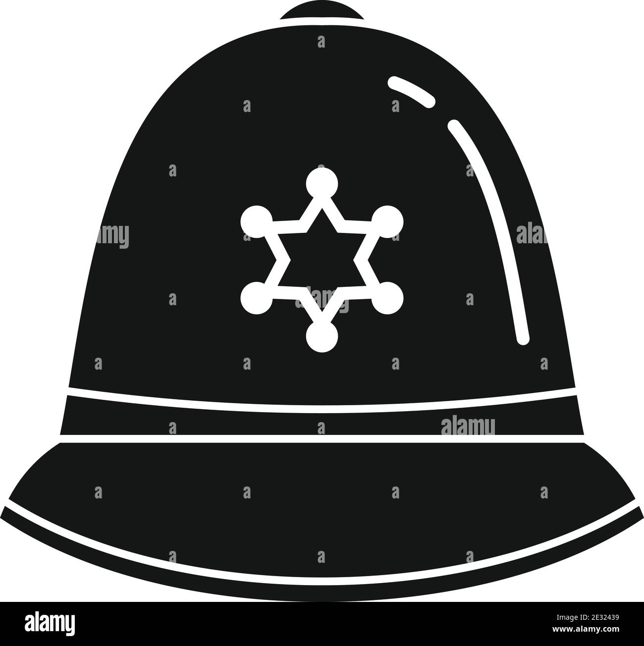 Icône de casque de police, style simple Illustration de Vecteur