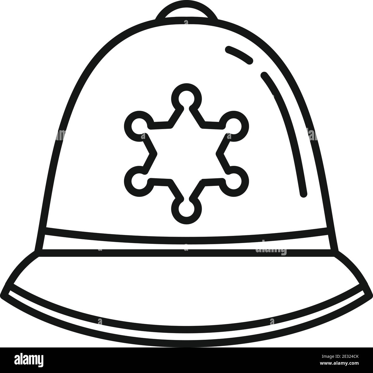 Icône de casque de police, style de contour Illustration de Vecteur