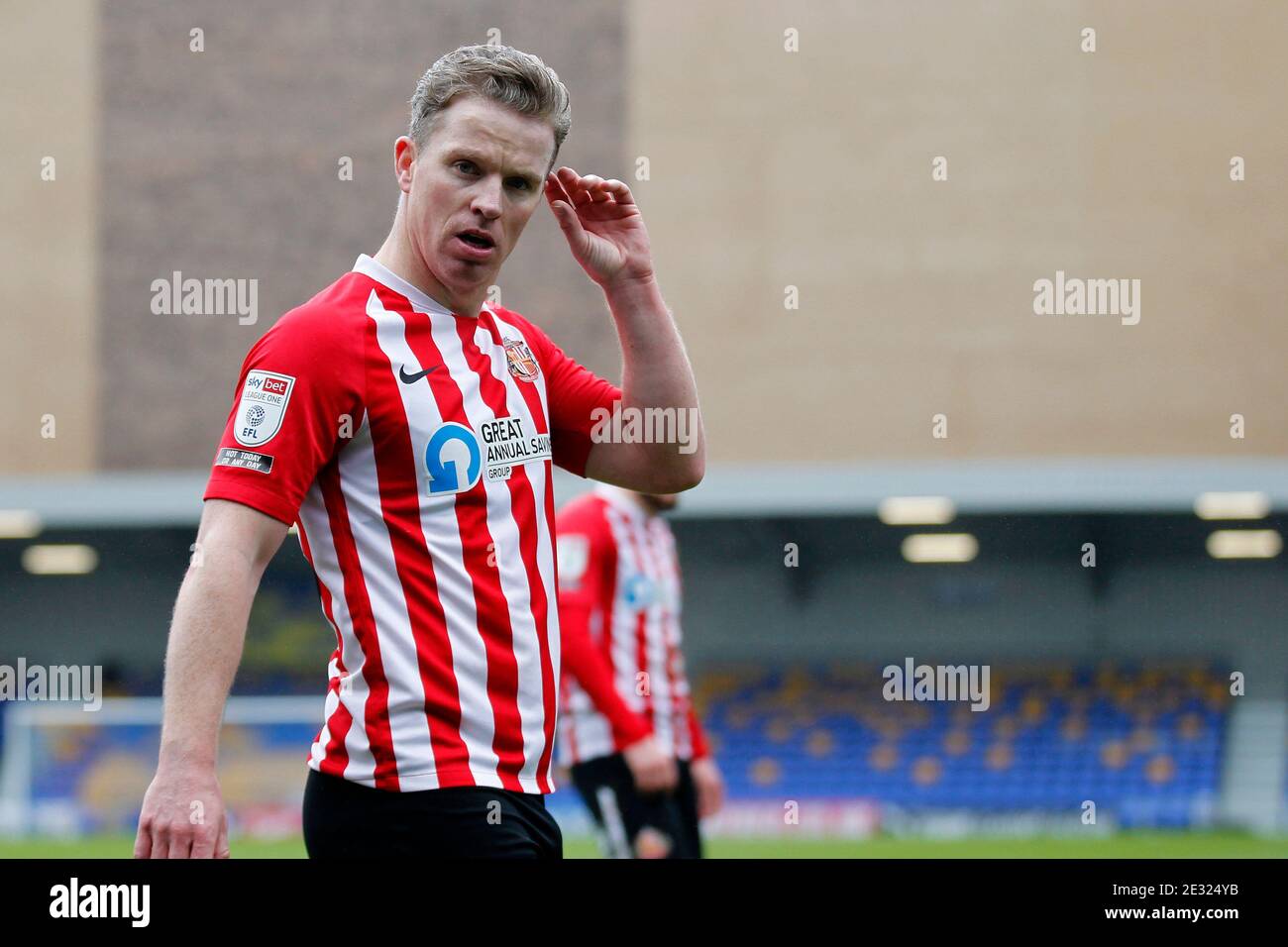 Wimbledon, Royaume-Uni. 16 janvier 2021. Grant Leadamer de Sunderland lors du match à huis clos de la Sky Bet League 1 entre AFC Wimbledon et Sunderland à Plough Lane, Wimbledon, Angleterre, le 16 janvier 2021. Photo de Carlton Myrie/Prime Media Images. Crédit : Prime Media Images/Alamy Live News Banque D'Images