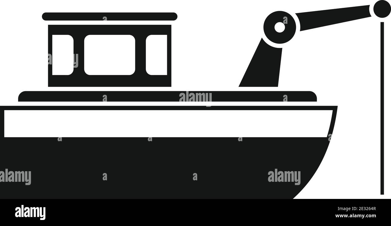 Icône bateau de pêche, style simple Illustration de Vecteur