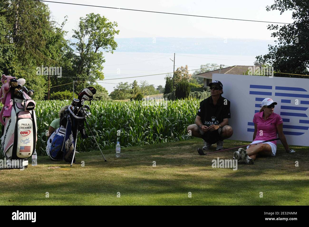 US Paula Creamer la nouvelle championne de l'Open US 2010 joue pendant le pro-Am comme un avant-goût des Masters d'Evian 2010 à Evian, France, le 21 juillet 2010. Photo par Elodie Gregoire/ABACAPRESS.COM Banque D'Images