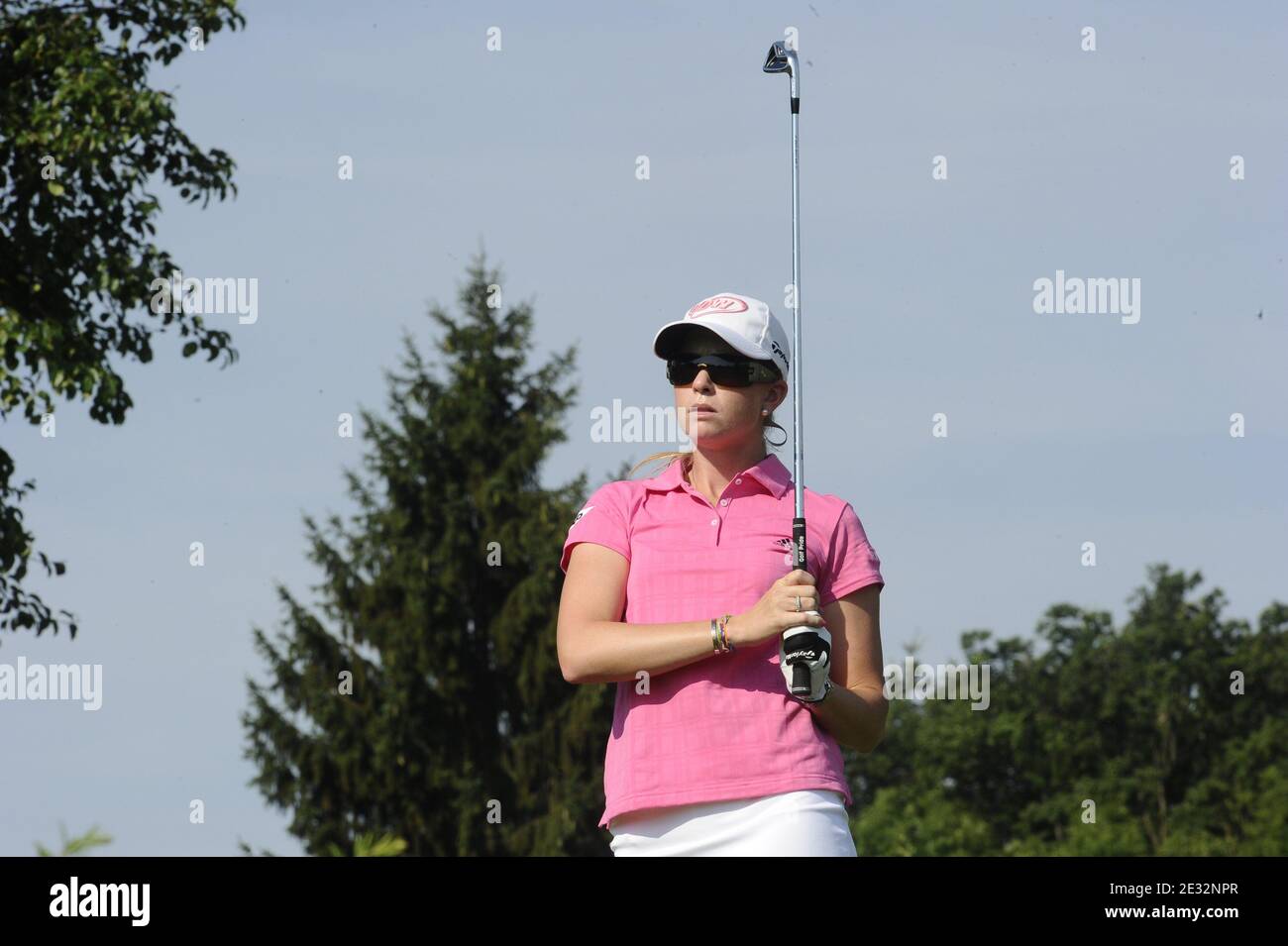 US Paula Creamer la nouvelle championne de l'Open US 2010 joue pendant le pro-Am comme un avant-goût des Masters d'Evian 2010 à Evian, France, le 21 juillet 2010. Photo par Elodie Gregoire/ABACAPRESS.COM Banque D'Images