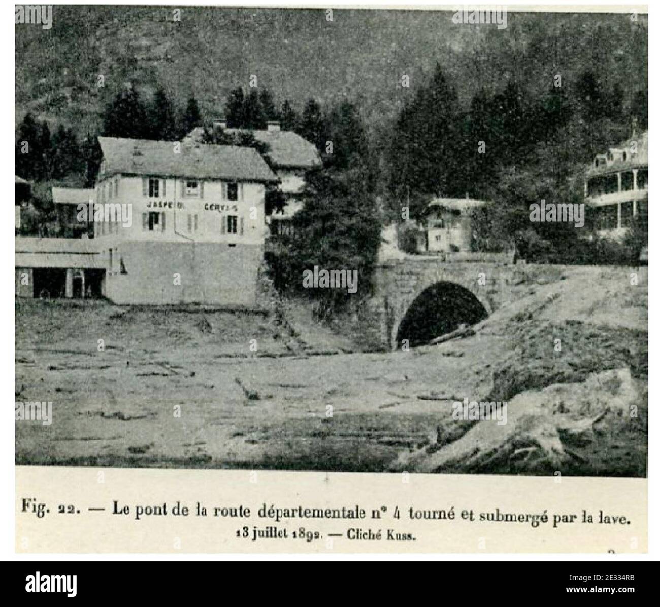Photo du dossier datée du 13 juillet 1892, après la catastrophe du glacier  de Tete-Rousse sur le Mont blanc, à Saint-Gervais, dans le sud-est de la  France. Le 25 août 2010, les