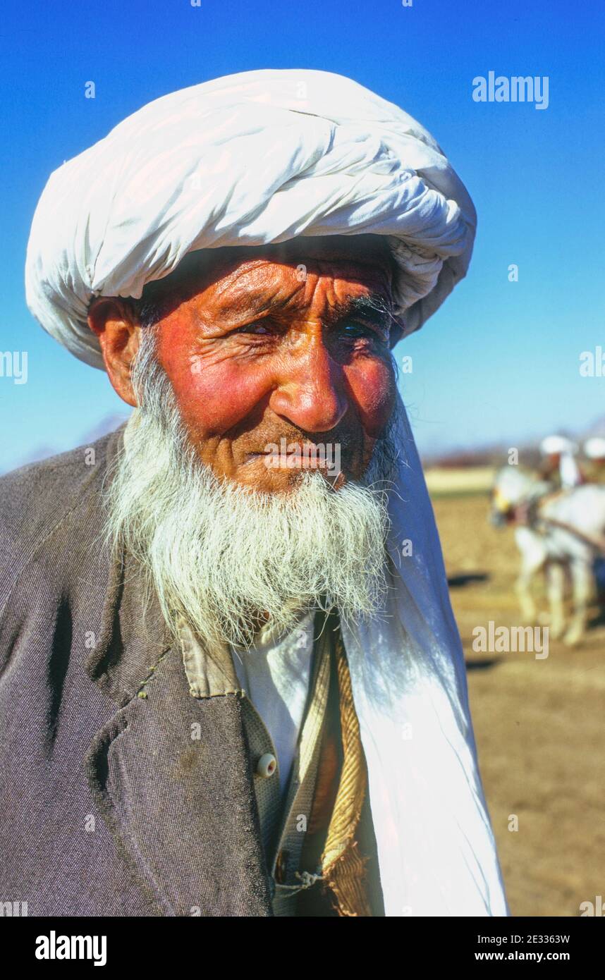 Portrait d'un homme barbu Samangan Afghanistan Banque D'Images
