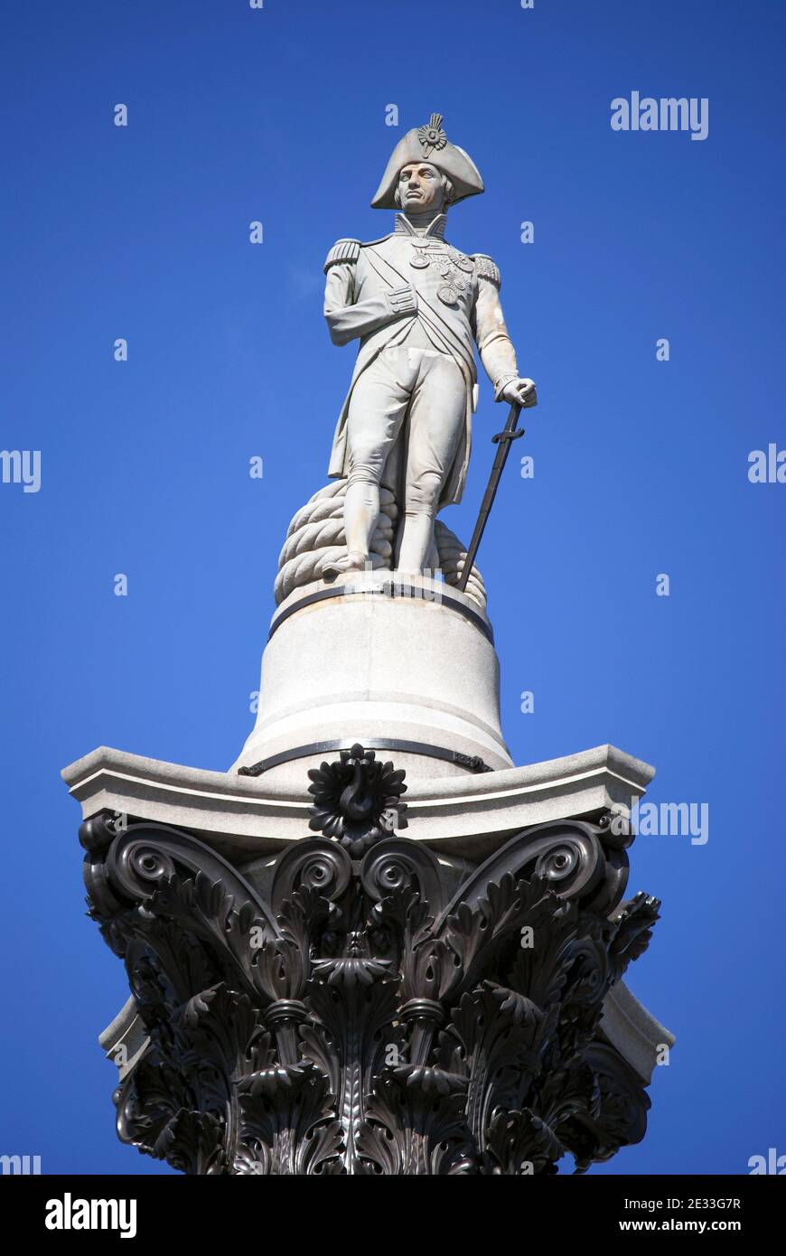 Colonne de Nelson (amiral Horatio Nelson), Trafalgar Square, Cité de Westminster, Grand Londres, Angleterre,Royaume-Uni Banque D'Images