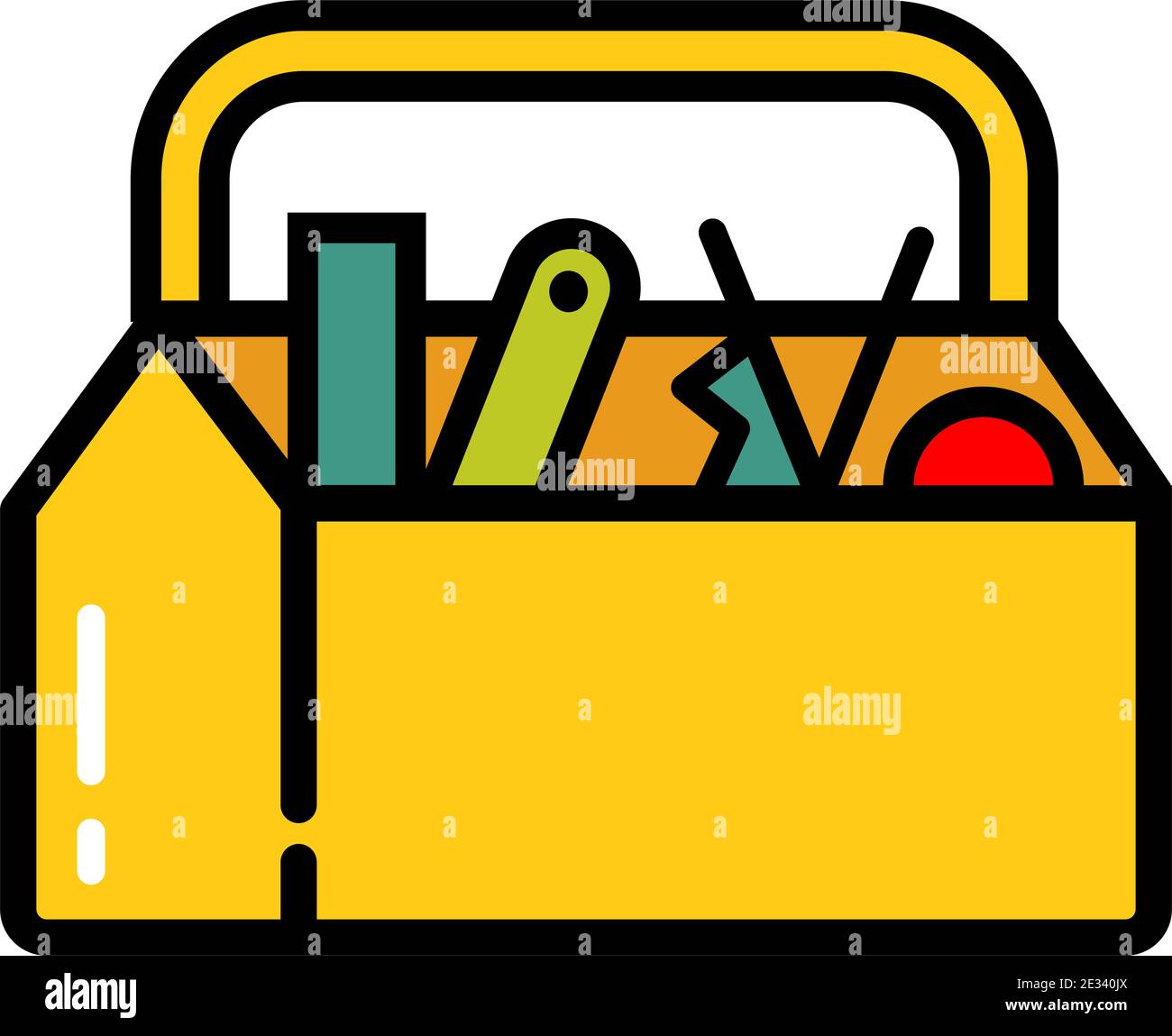 illustration simple de la boîte à outils vector avec des outils Illustration de Vecteur