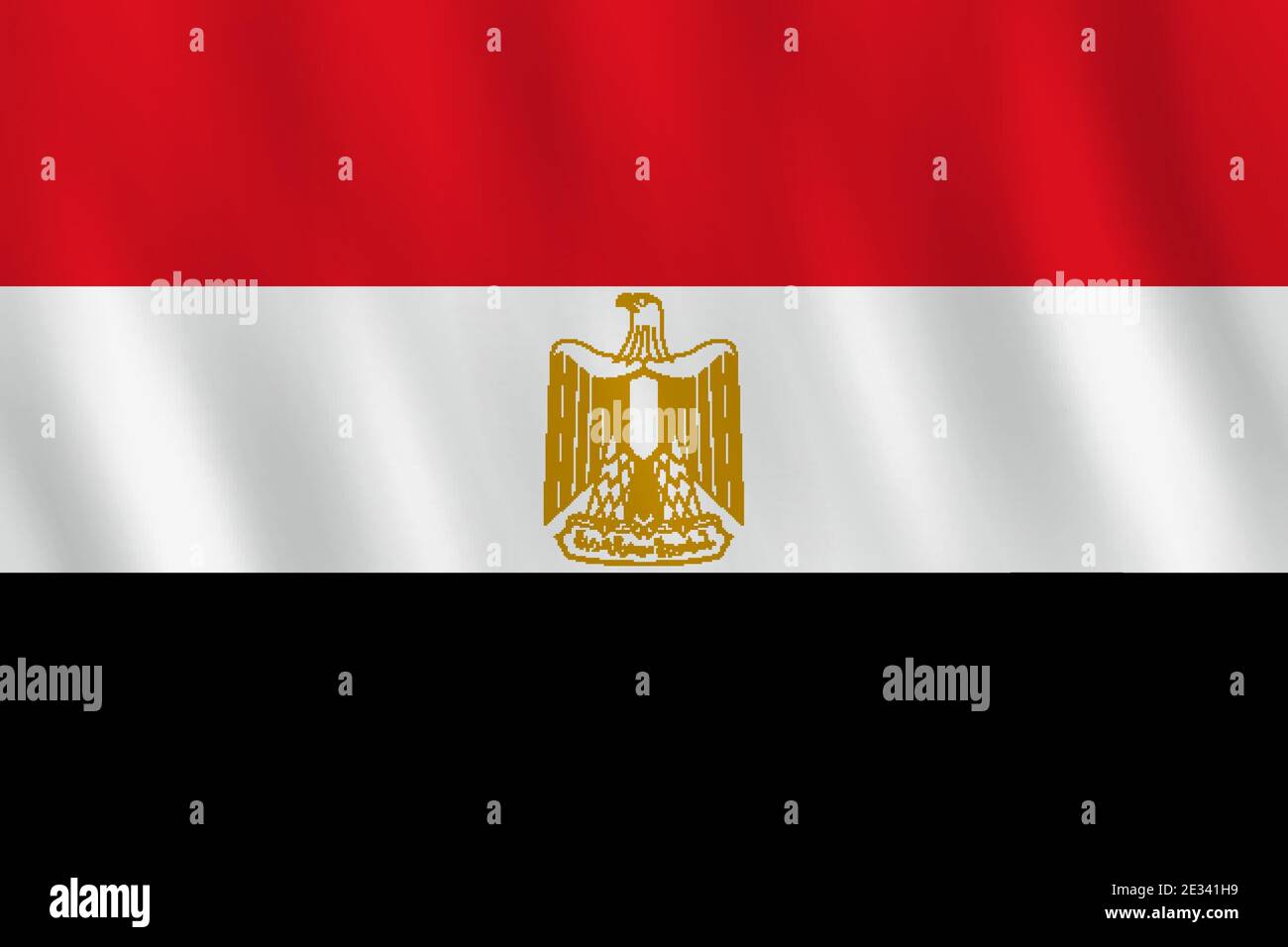 Drapeau égyptien avec effet de spéléologie, proportion officielle. Illustration de Vecteur