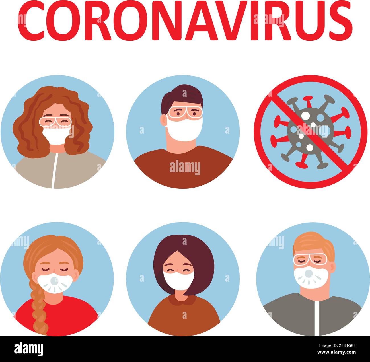 Illustration graphique vectoriel de l'image les personnes portant un masque chirurgical et des lunettes de protection pour prévenir le coronavirus et les maladies. Illustration du vecteur coronavirus. Illustration de Vecteur