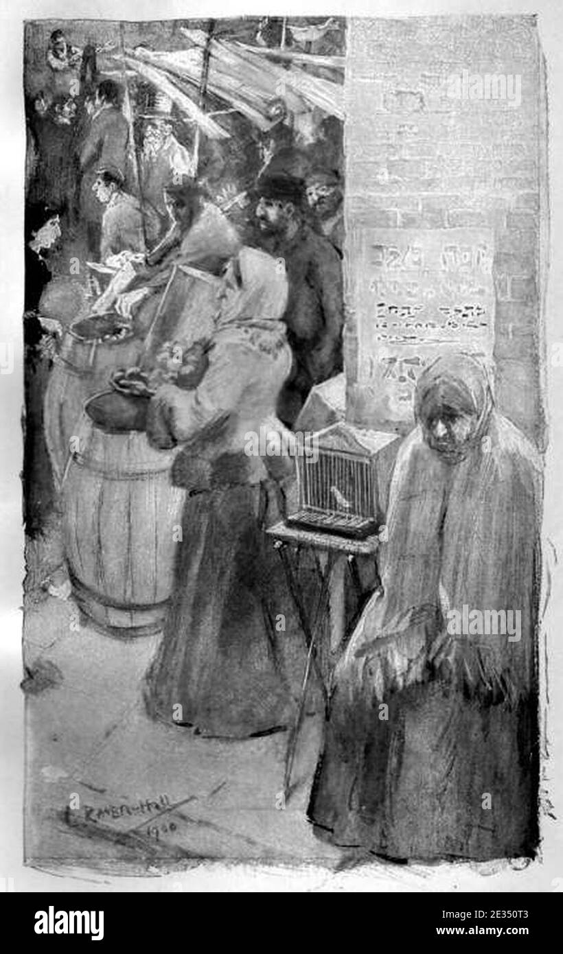 Leonard Raven-Hill - UN coin dans Petticoat Lane - 1901. Banque D'Images