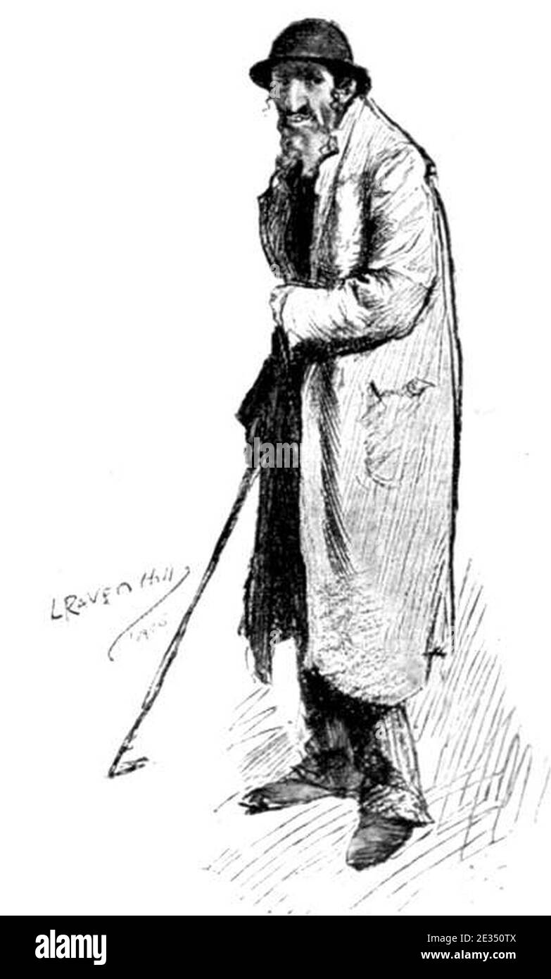 Leonard Raven-Hill - UN 'schnorrer' (mendiant) du ghetto - 1900. Banque D'Images