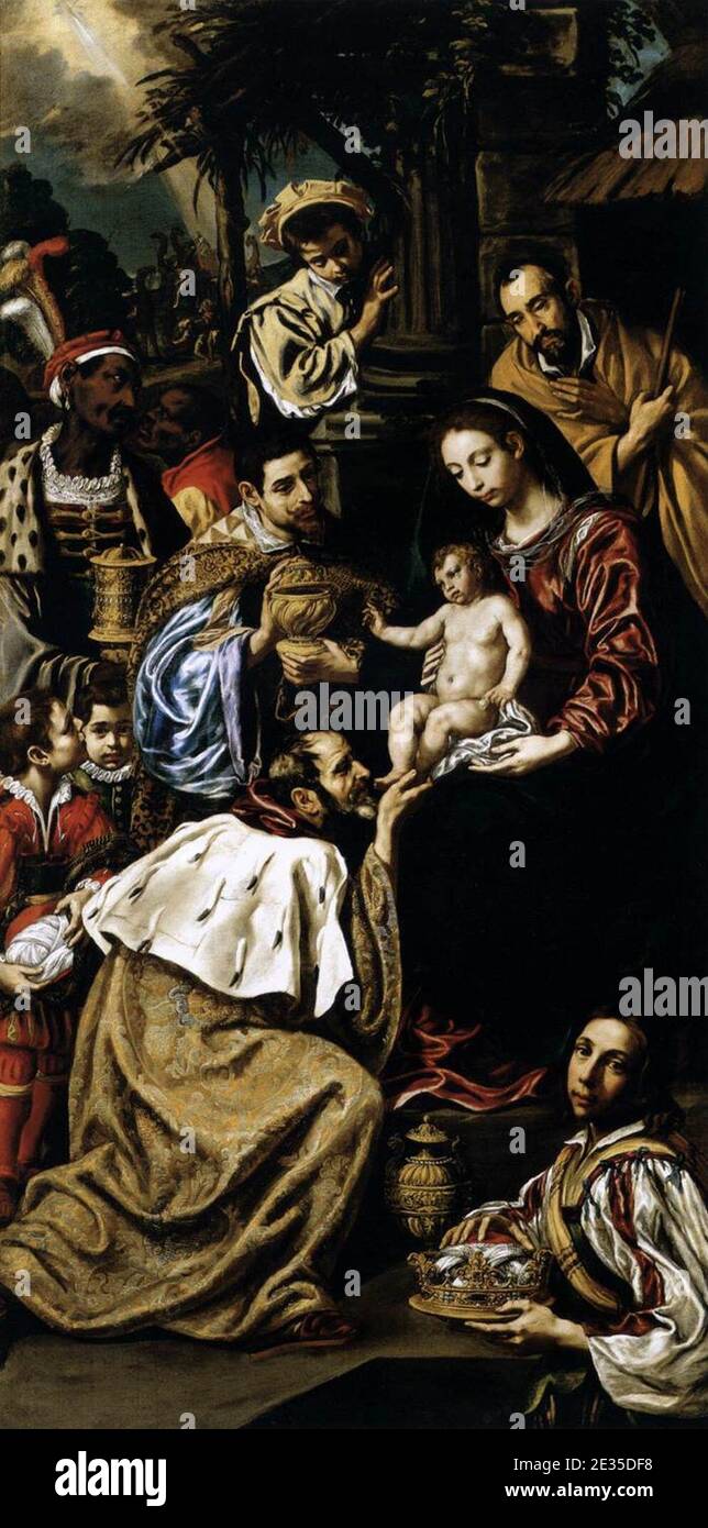 Luis Tristán de Escamilla - l'adoration des Magi Banque D'Images