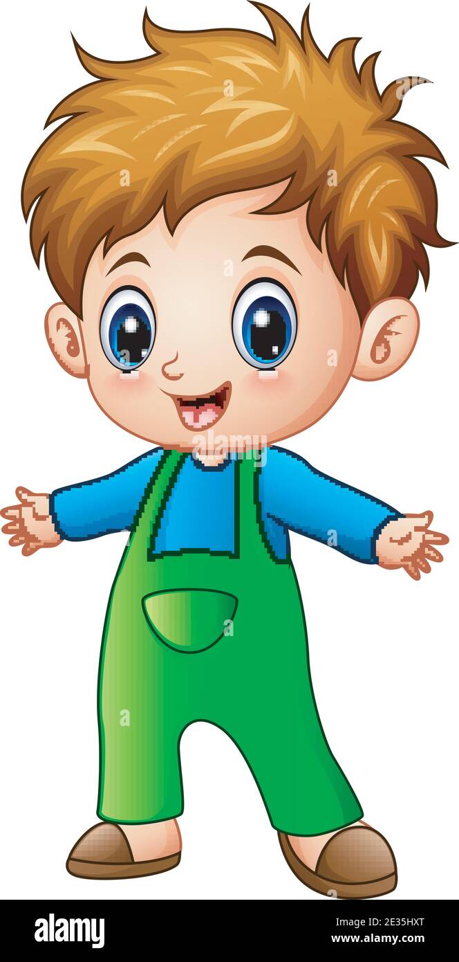 Illustration Vectorielle D Un Dessin Anime Mignon Petit Garcon Image Vectorielle Stock Alamy