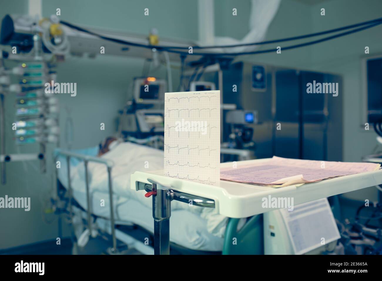 Documents médicaux dans la salle d'hôpital. Banque D'Images