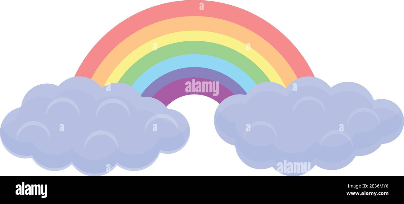 Icône de nuage arc-en-ciel. Dessin animé de l'icône de vecteur de nuage