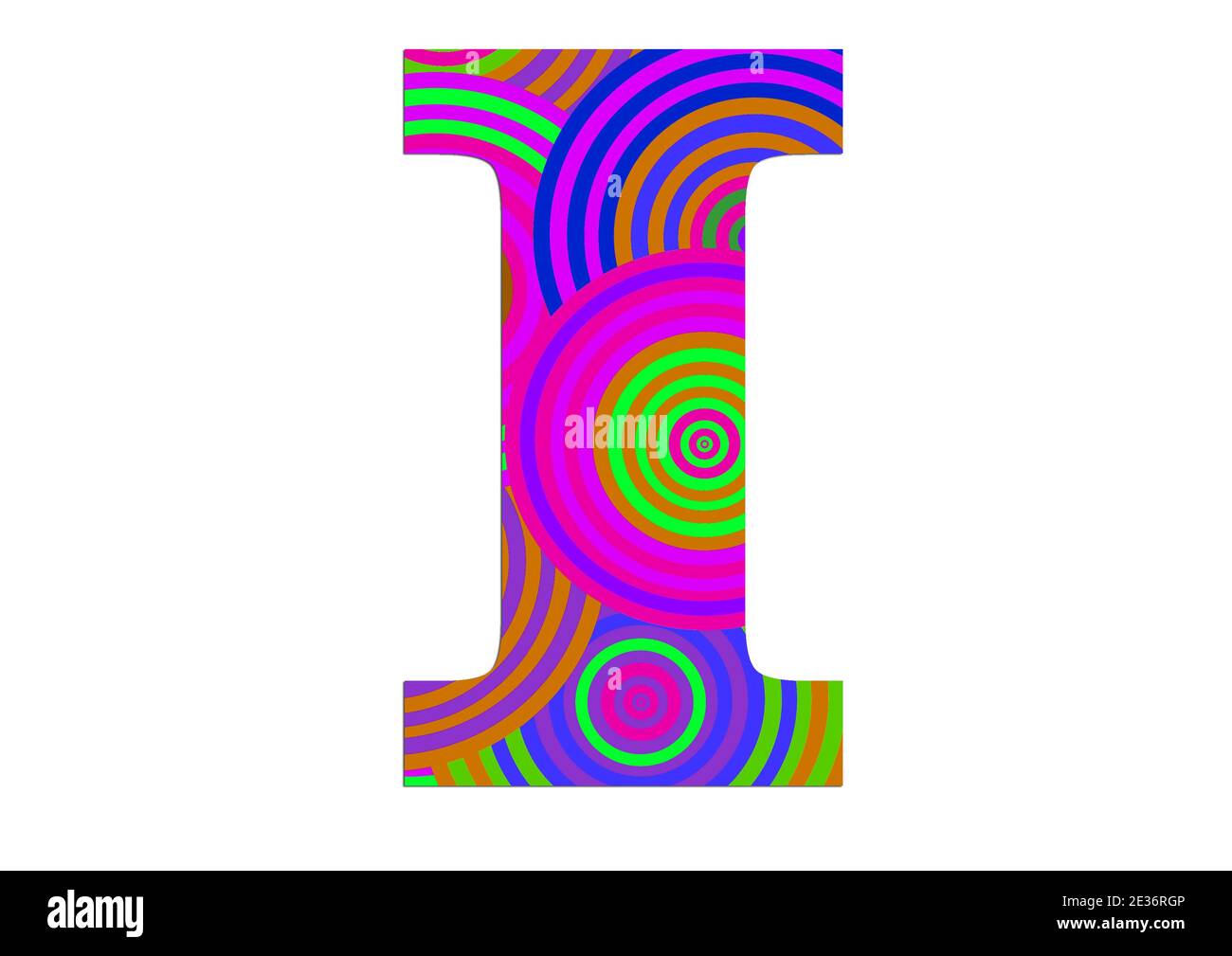 Alphabet I en forme de cercle coloré amusant pour la décoration Banque D'Images