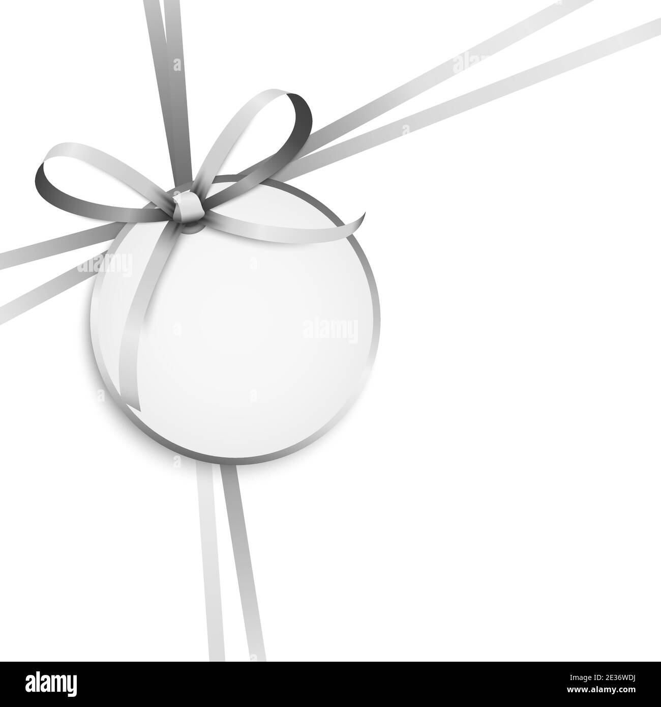 EPS 10 illustration vectorielle d'un noeud en ruban de couleur argent et d'un bracelet cadeau avec pendentif isolé sur fond blanc Illustration de Vecteur