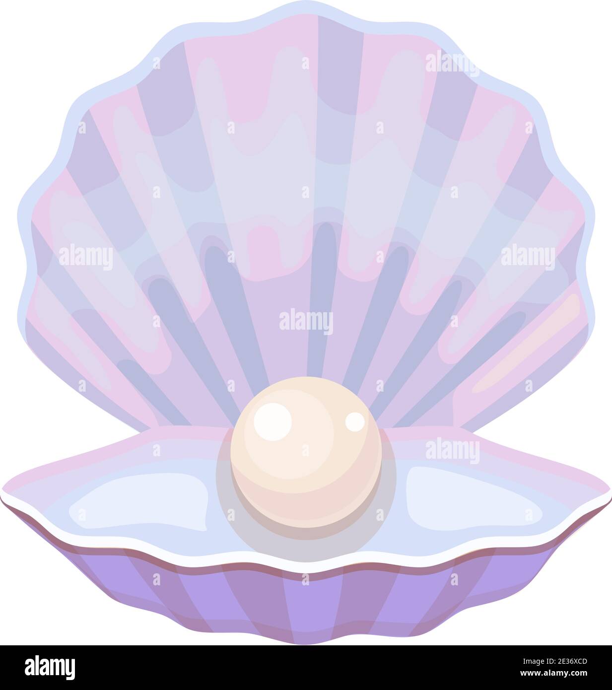 Coquille ouverte avec perle. Nacre de perle de mer huître avec la  décoration lumineuse chère pierre précieuse Image Vectorielle Stock - Alamy