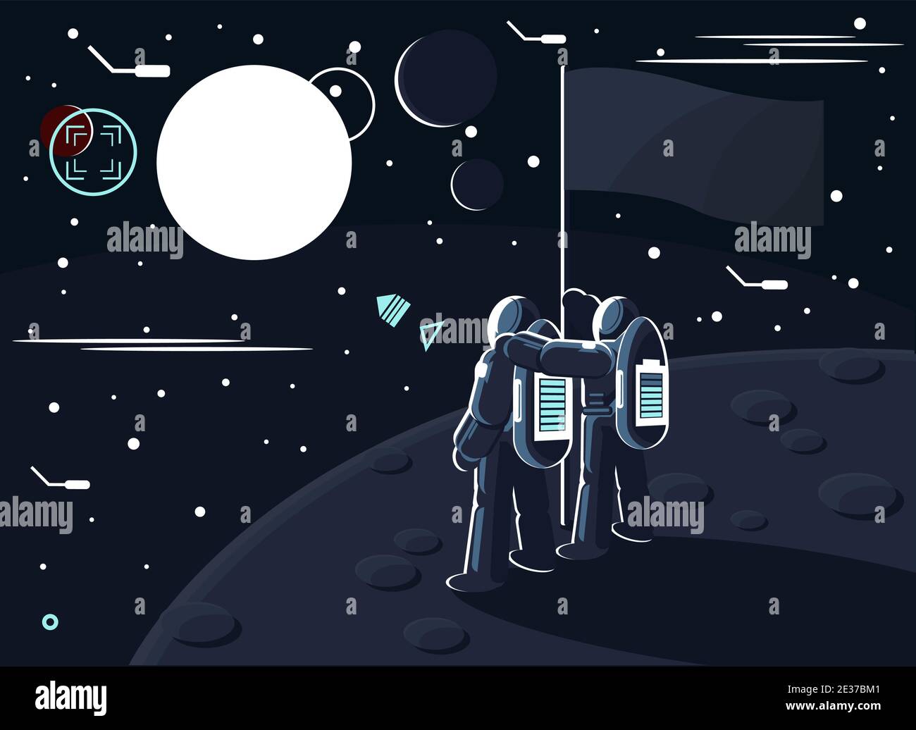 Illustration d'astronautes debout ensemble Illustration de Vecteur