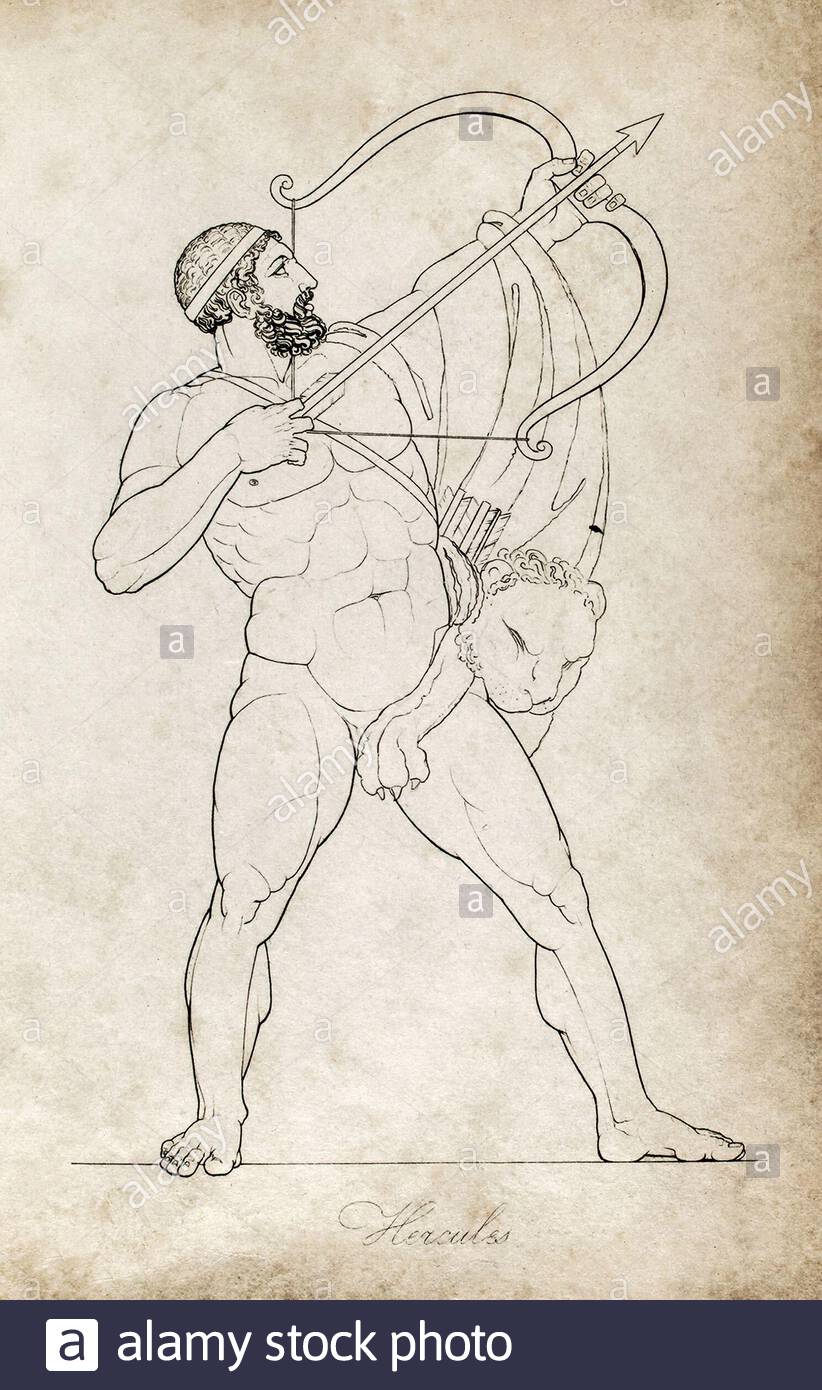Rome antique, Hercules, illustration ancienne de 1814 Banque D'Images