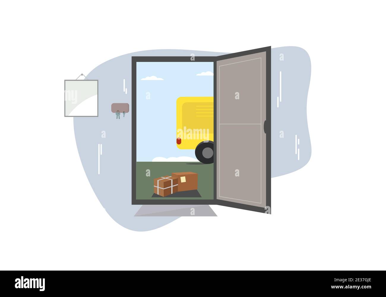 Concept de livraison à domicile sans contact Illustration de Vecteur