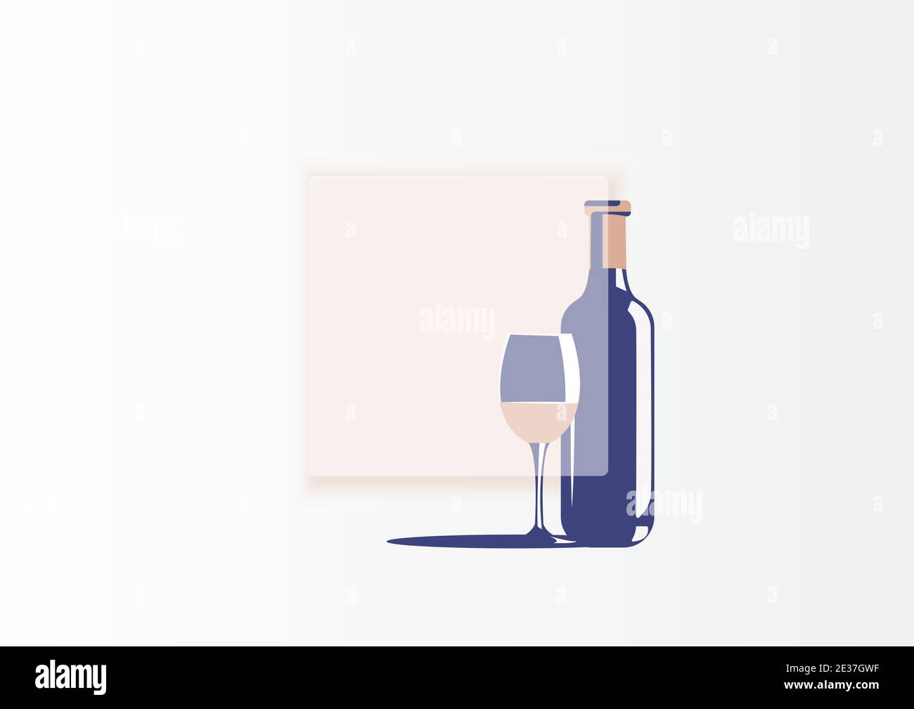 Une bouteille de vin et un verre à côté Illustration de Vecteur