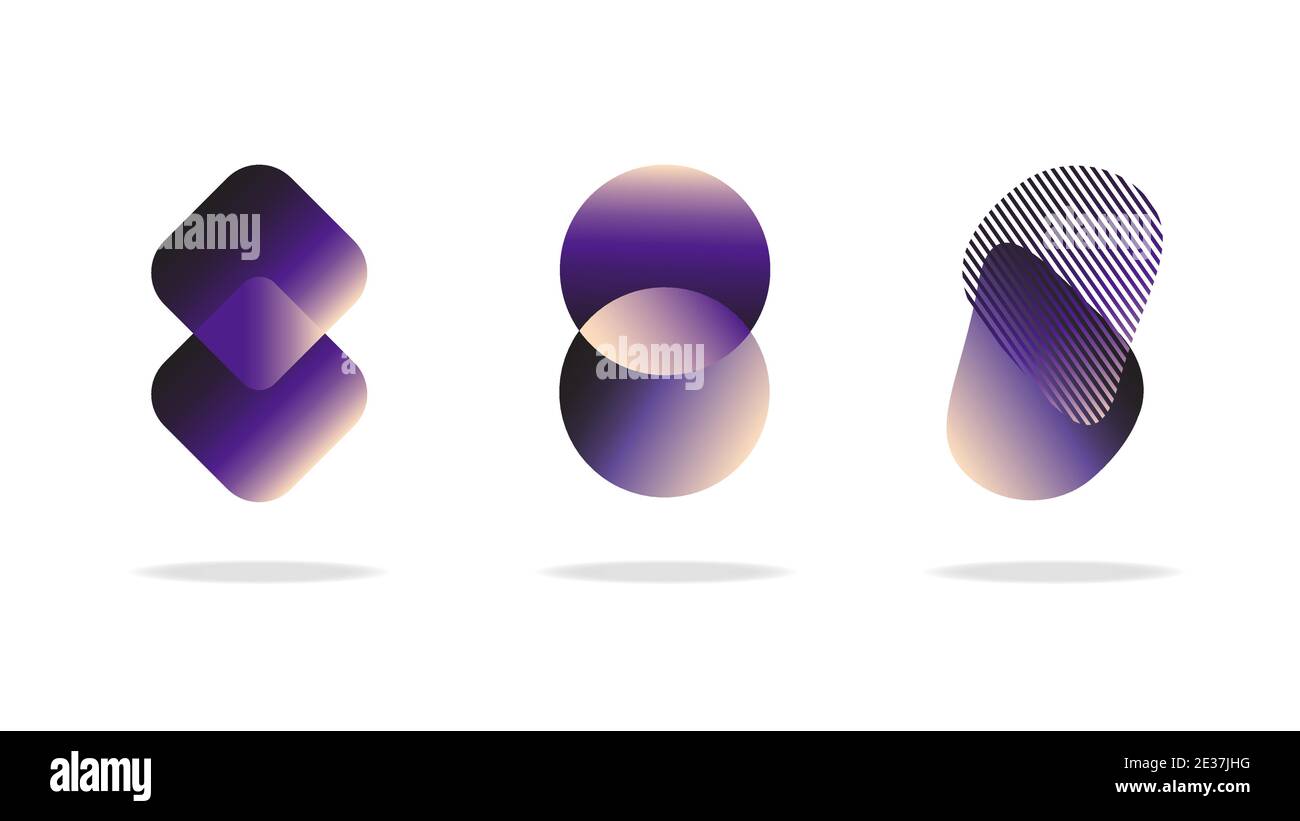 Ensemble de cercles géométriques violets abstraits Illustration de Vecteur