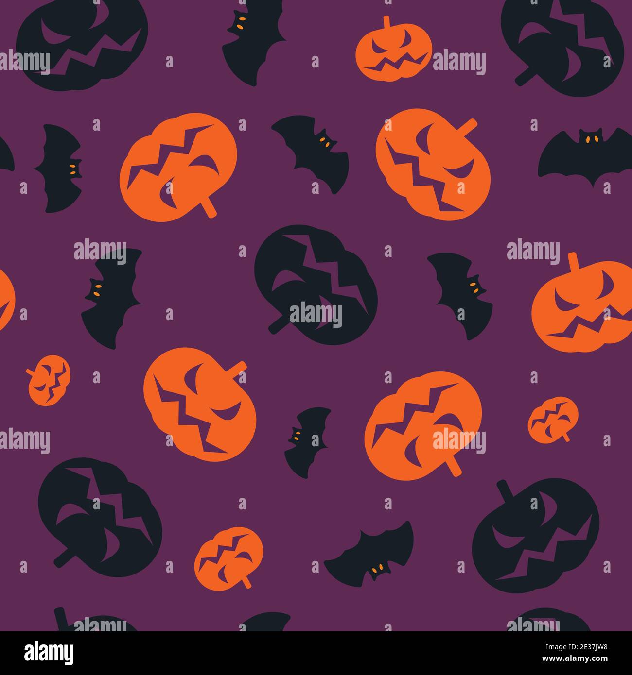 Beaucoup de citrouilles et de chauves-souris Illustration de Vecteur