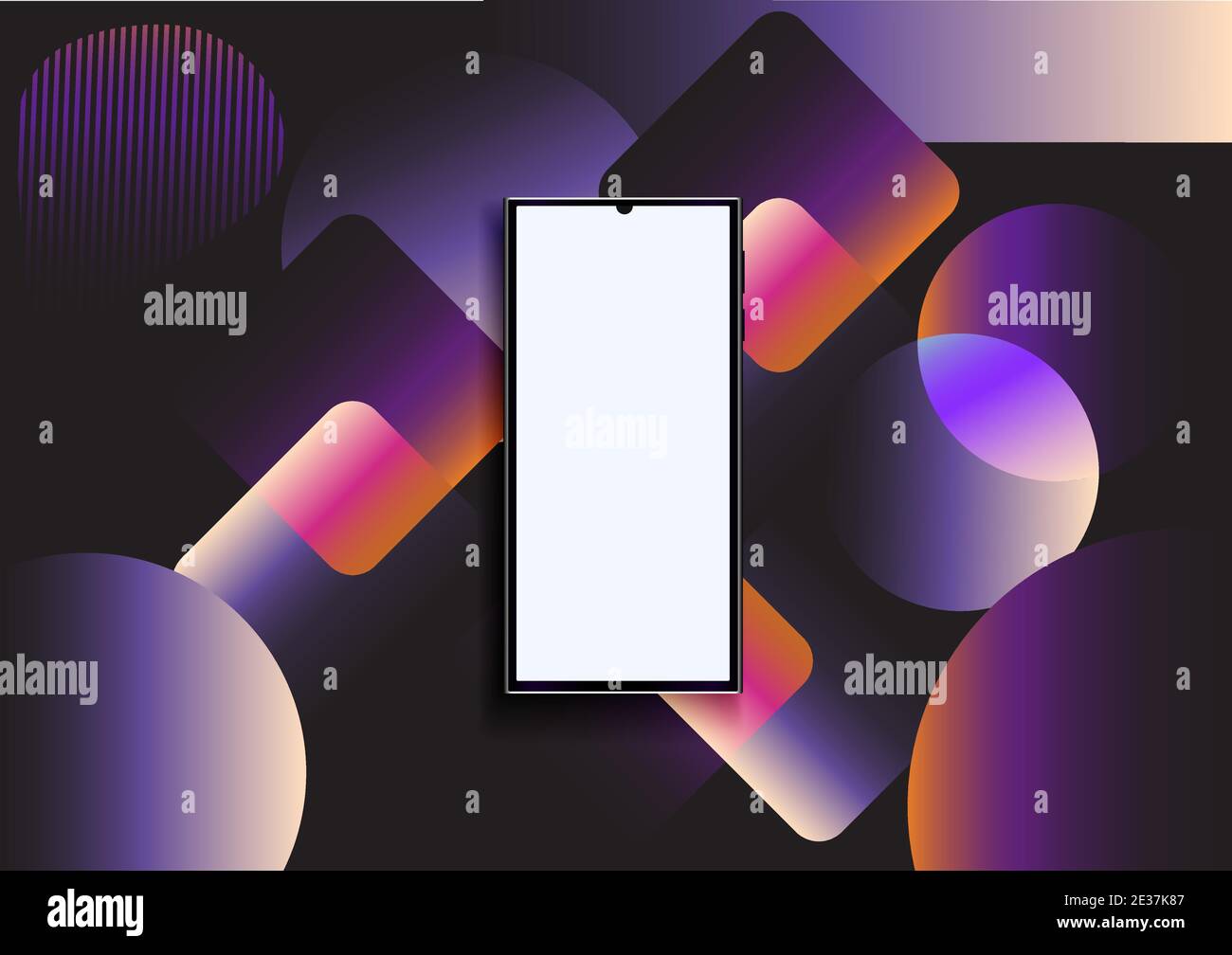 Un téléphone cellulaire avec un écran vide Illustration de Vecteur