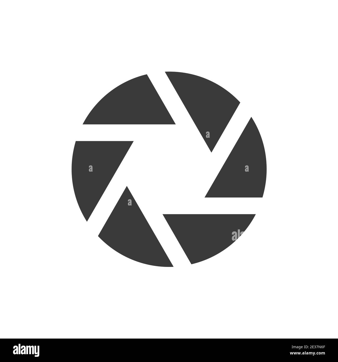 Icône noire de l'obturateur ou de l'ouverture de l'appareil photo. Symbole de vecteur glyphe simple. Illustration de Vecteur