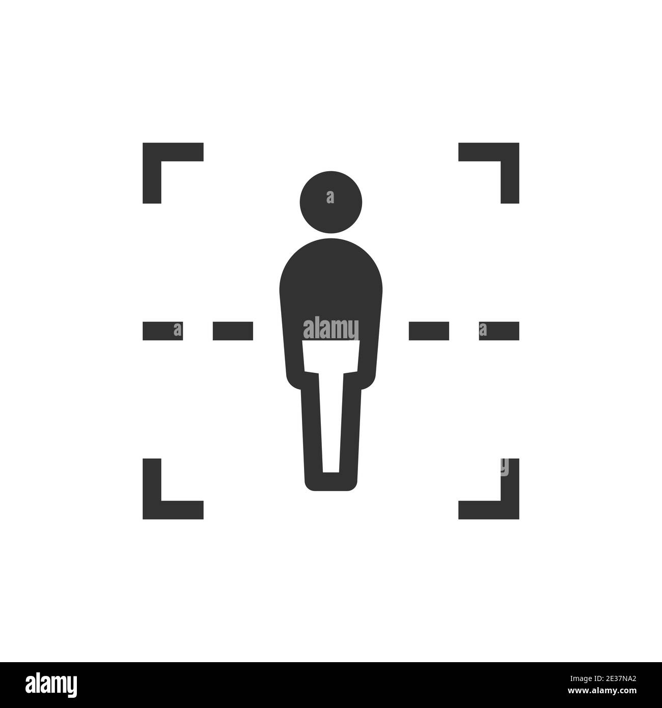 Icône vecteur noir d'acquisition corps. Symbole de glyphe du scanner de sécurité. Illustration de Vecteur