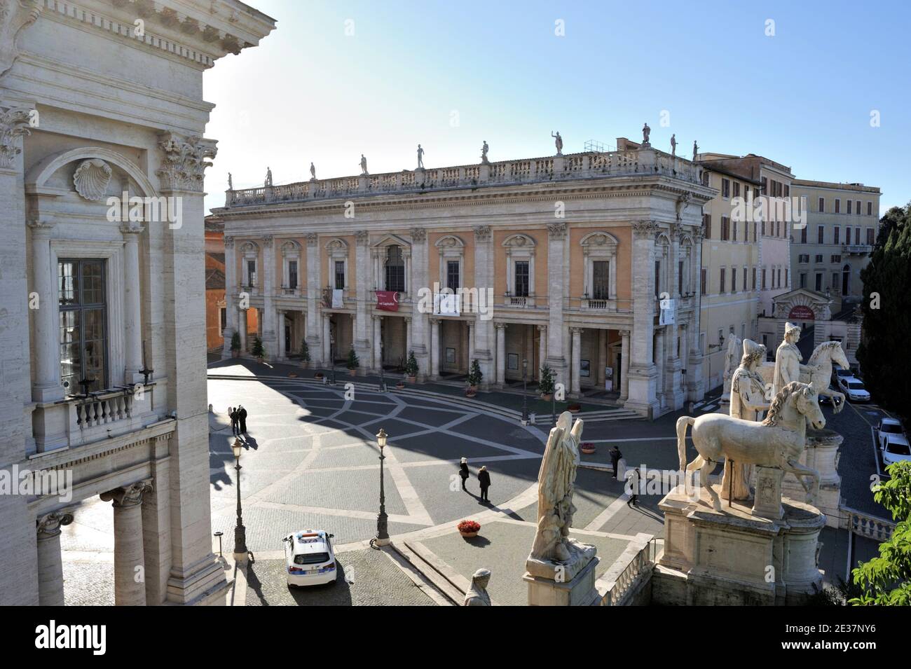 Italie, Rome, Piazza del Campidoglio, Musei Capitolini, Musées Capitoline, Palazzo dei Conservatori Banque D'Images
