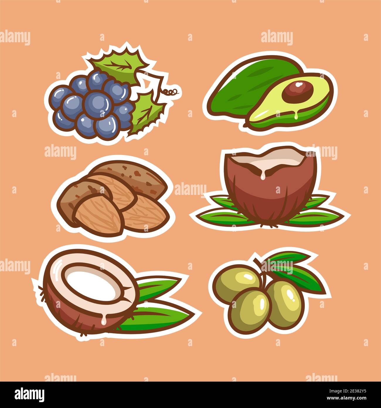 Collection d'autocollants produits naturels biologiques, emblèmes vectoriels. Illustration de Vecteur