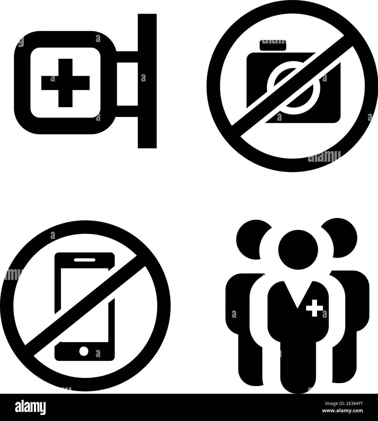 Jeu d'icônes de remplissage des signaux d'espaces publics. Arrière-plan transparent. Isolé sur fond blanc. Format vectoriel. Illustration de Vecteur