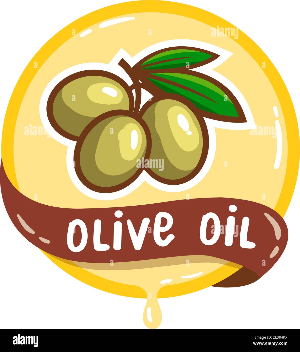 Logo huile d'olive. Emblème de vecteur de produit naturel biologique. Illustration de Vecteur