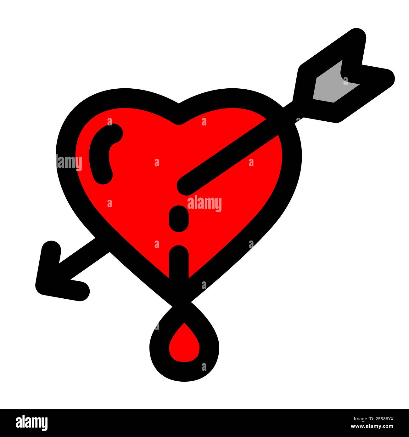 illustration du cœur saignant percé par une flèche Illustration de Vecteur