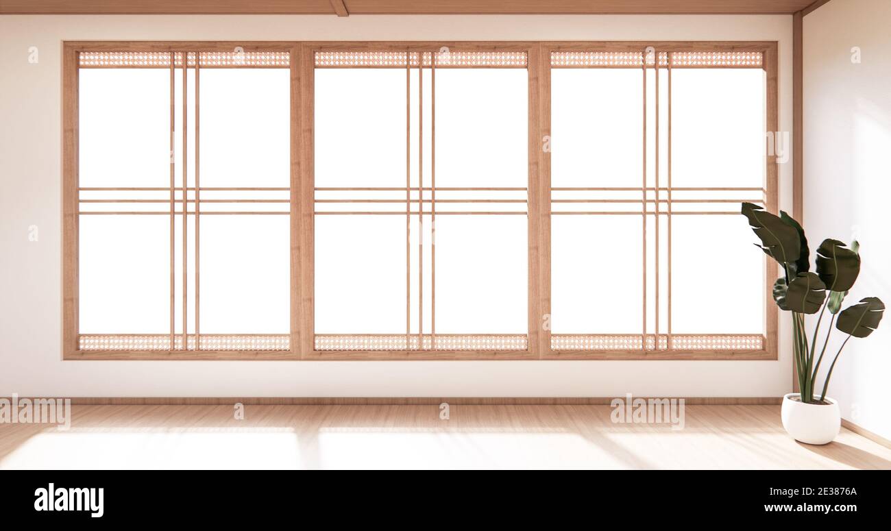 chambre de style japonais conception minimaliste. rendu 3d Banque D'Images