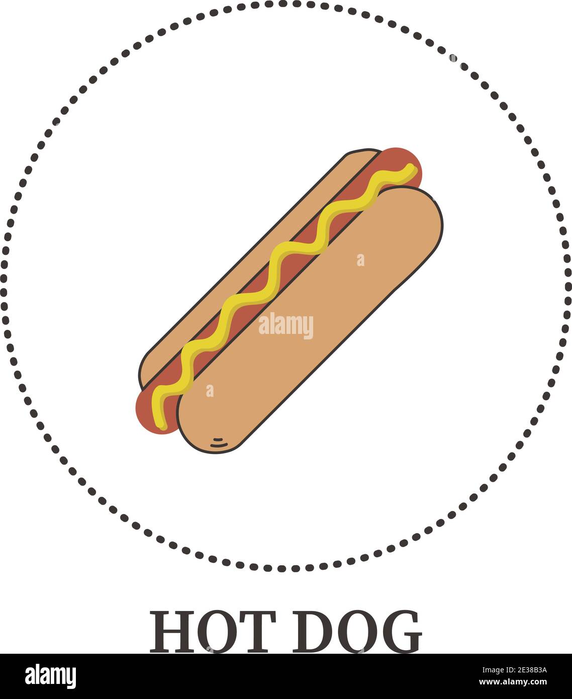 Hot dog réaliste sur fond blanc - illustration vectorielle Illustration de Vecteur