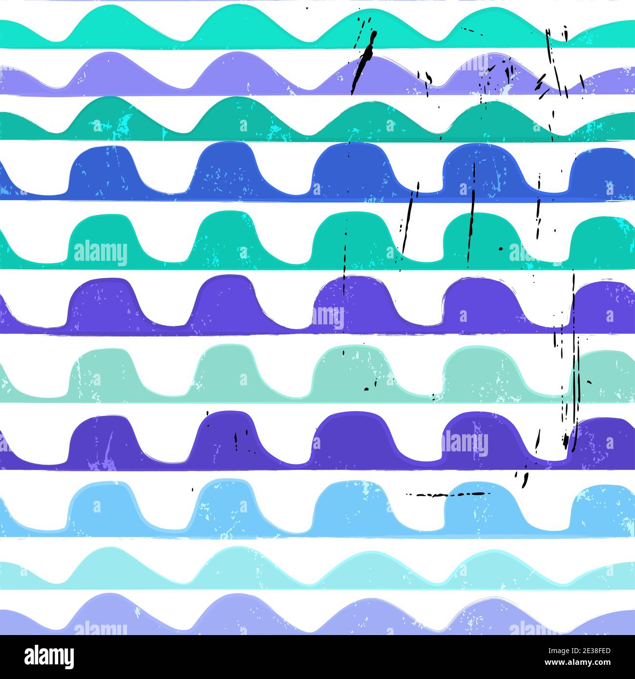 arrière-plan de motif abstrait, avec vagues, traits de peinture et éclaboussures, motif sans couture Illustration de Vecteur