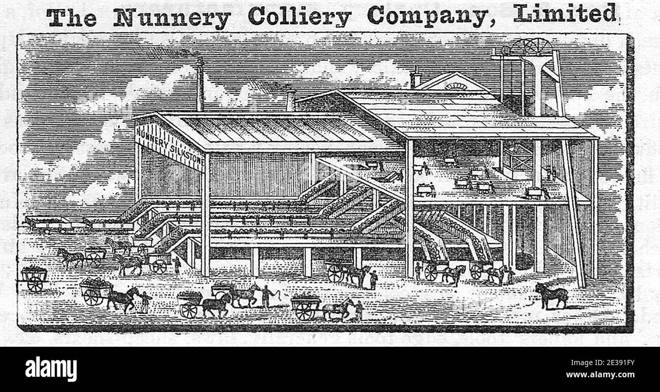 The Nunnery Colliery Company, Limited, The Waverley Coal Company, Sheffield, Yorkshire, Royaume-Uni. Gravure, gravure ou lithographie de l'époque victorienne. Banque D'Images