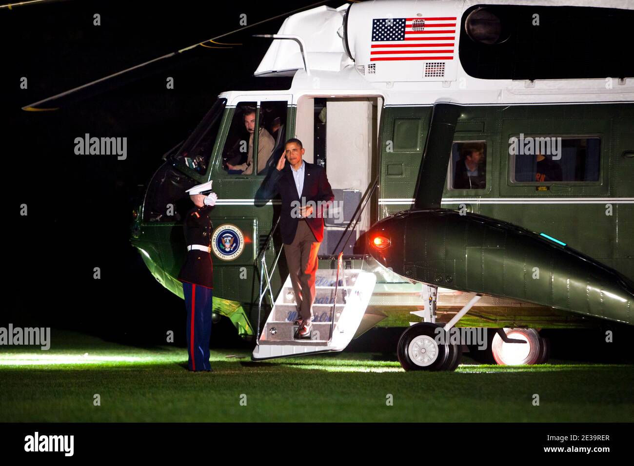 Le président américain Barack Obama revient à la Maison Blanche après ...