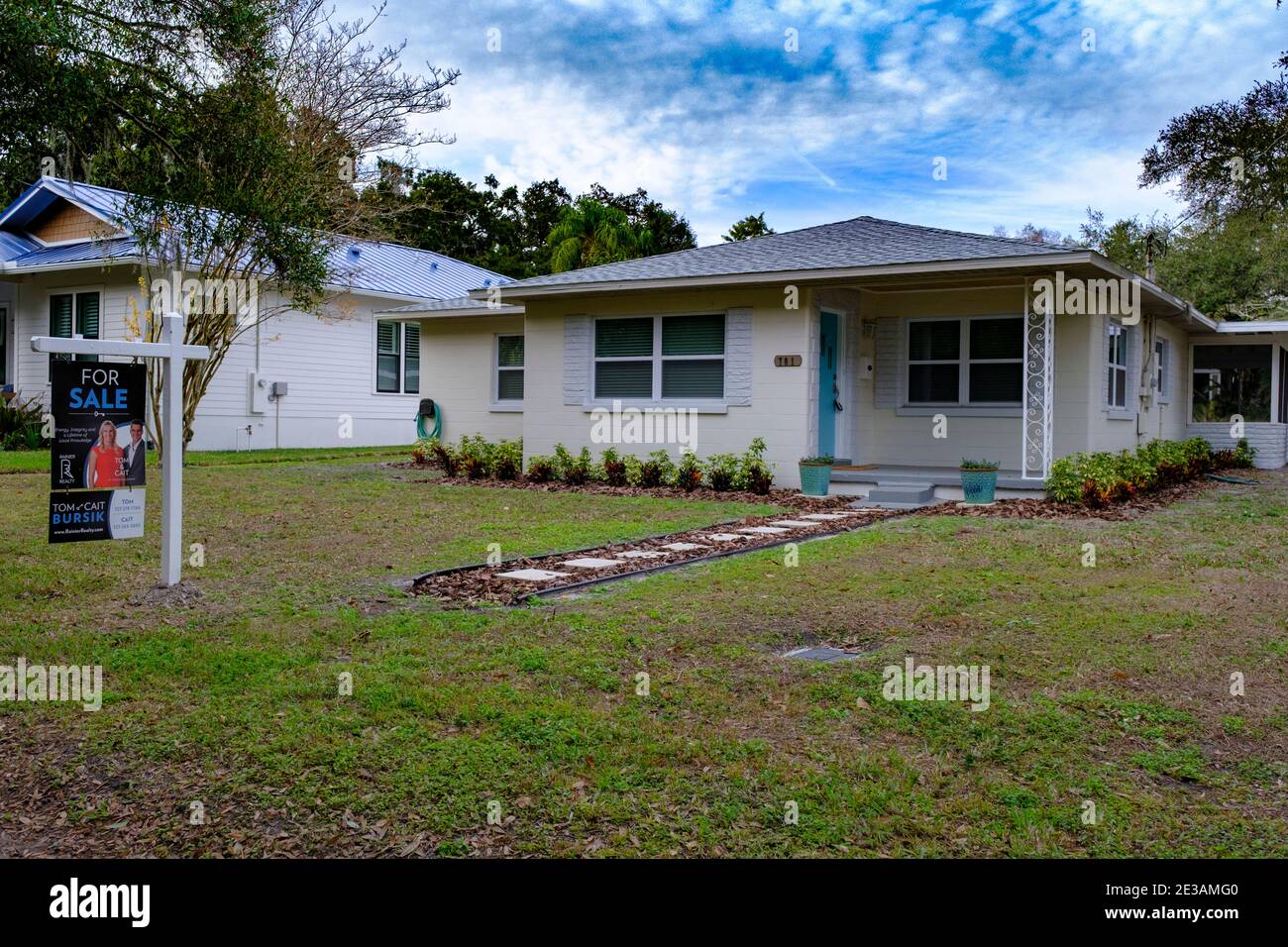 Maison gentrifiée - quartier Seminole Heights, Tampa, Floride Banque D'Images