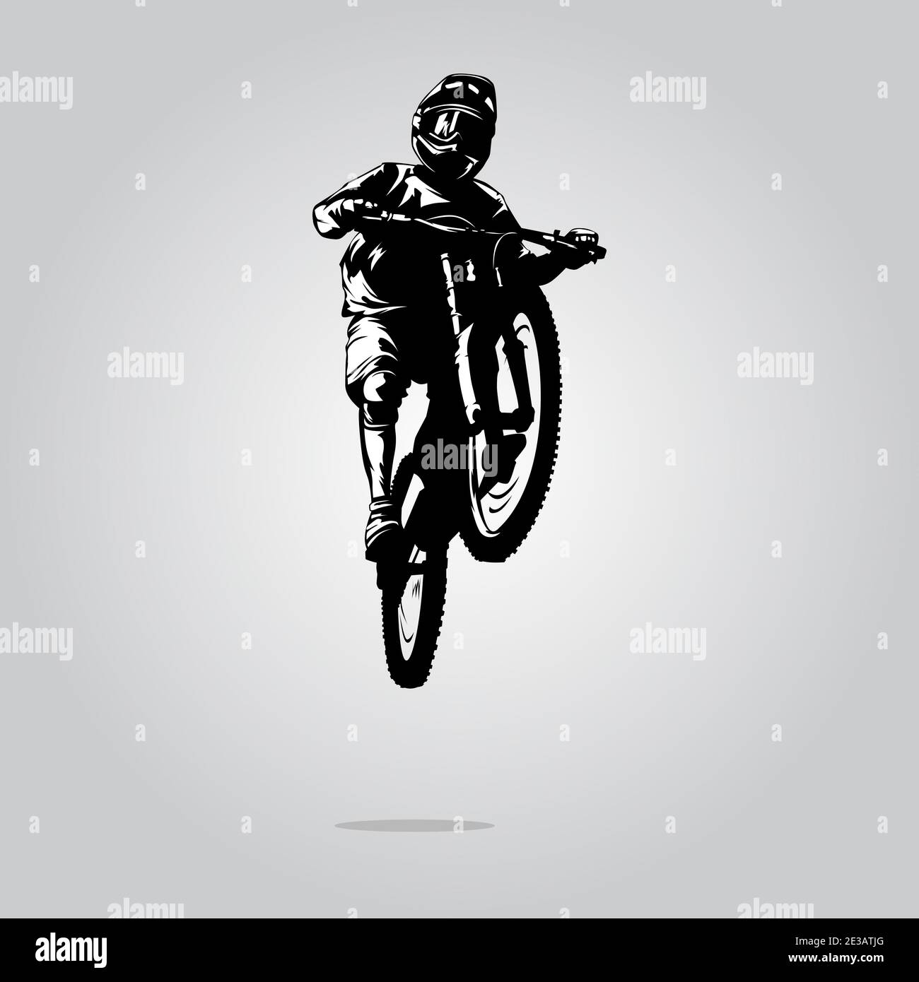 Vélo MTB isolé sans saut de terre sur fond blanc illustration vectorielle Illustration de Vecteur