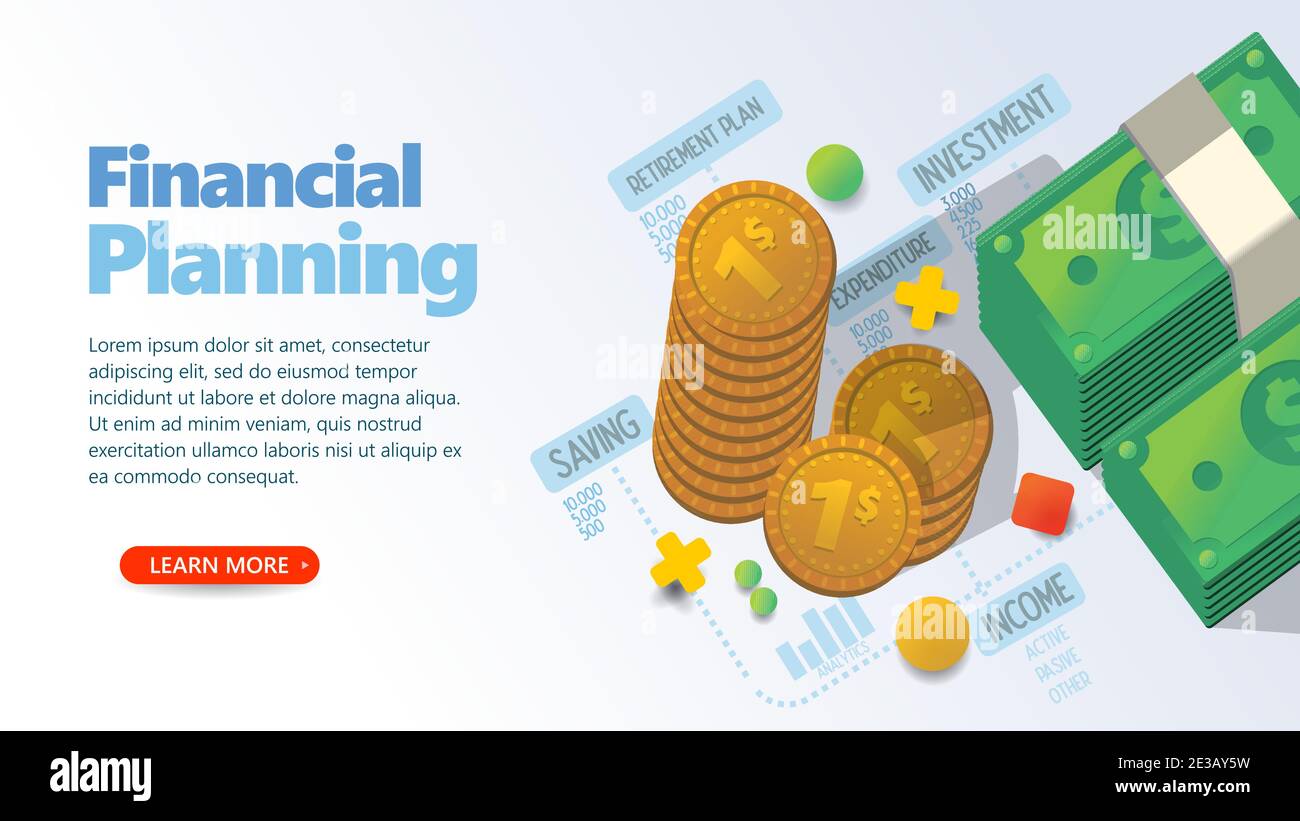 modèle web personnalisé de planification financière ou illustration vectorielle de présentation Illustration de Vecteur