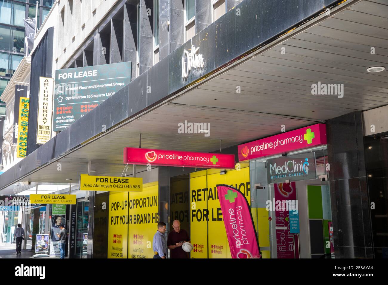 Sydney High Street Retail Units boutiques à louer à George Street Sydney, Australie Banque D'Images