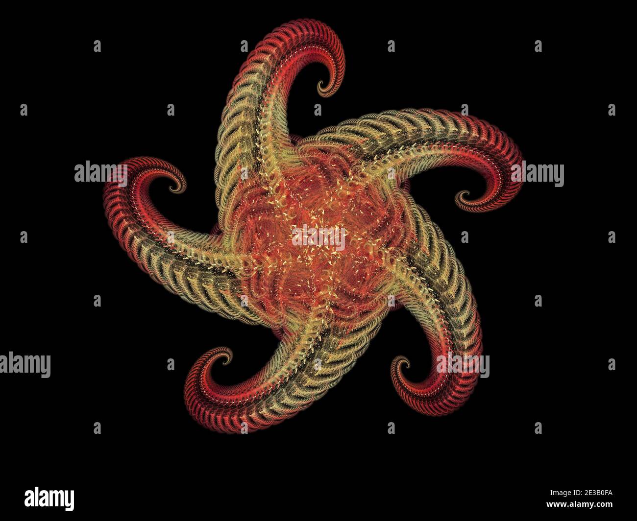 Flame Fractal Starfish Banque D'Images